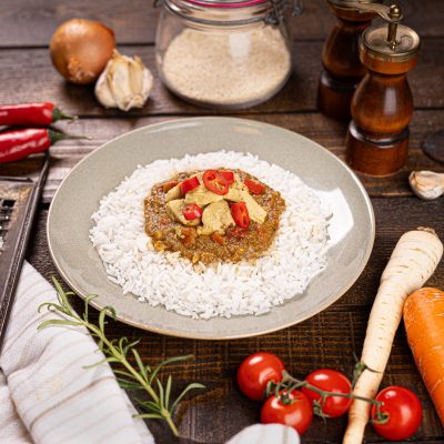 Indicke kuracie Korma kari, ryza basmati_103