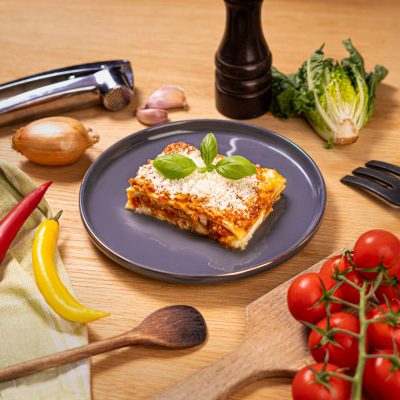 Lasagne caserecce con carne di bovino e suino