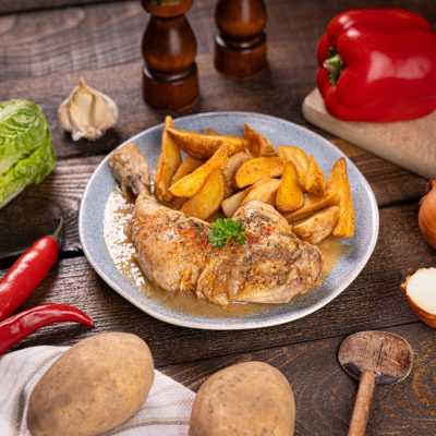 Pecene kuracie stehno, americke zemiaky_221