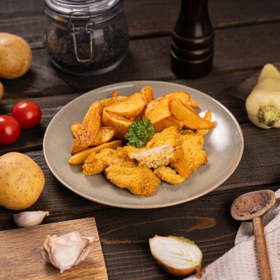 Vyprazane kuracie kukurickne struhance, americke zemiaky_301